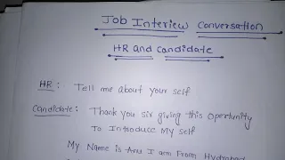 Job interview conversion HR and Candidate tell me about your self