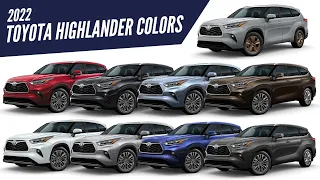 2022 Toyota Highlander - All Color Options - Images | AUTOBICS