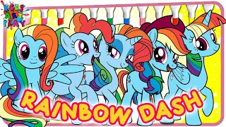 MLP My Little Pony All Ponies As Rainbow Dash Color Swap coloring pages