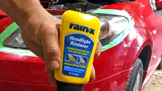 How to Restore Faded Headlights. RainX Headlight Restorer vs Normal Metal Polish Paste.