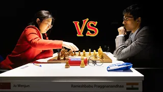 SUPER KID!! Praggnanandhaa (2743) vs Ju Wenjun (2549) || Tata Steel Masters 2024 - R9