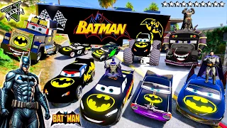 GTA 5 - Stealing BATMAN MCQUEEN SUPERCARS with Franklin! (Real Life Cars #77)