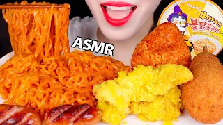 ASMR SAMYANG NEW FOUR KINDS OF CHEESE FIRE NOODLES🧀🔥, KOREAN CHEESY CORN DOG, MUKBANG, EATING SOUNDS