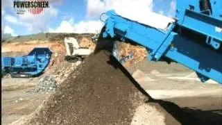 Powerscreen® 4242SR Impactor Crusher crushing waste concrete