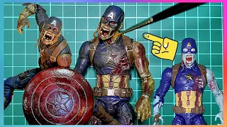 Zombie Captain America figure repainting process! Marvel Legends custom【リペイント工程】ゾンビキャプテンアメリカ