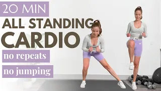 20 MIN Low Impact + All Standing CARDIO HIIT WORKOUT | No repeats + No Jumping Cardio