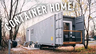 Minimal Shipping Container Home on Wheels! | Airbnb Tour!