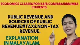 Public Revenue and sources of Public Revenue # Tax& non- Tax Revenue. In Malayayalam.