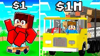 CAMINHÃO DE MADEIRA DE 1 VS 1.000.000 REAIS NO MINECRAFT