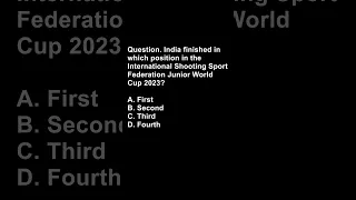 International Shooting Sport Federation Junior World Cup 2023 | #Current affair #ytshort #shorts