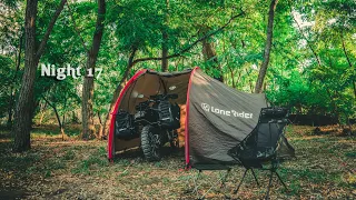 SOLO Motorcycle Camping In Tropical Rain Forest by River | ASMR | Silent Vlog