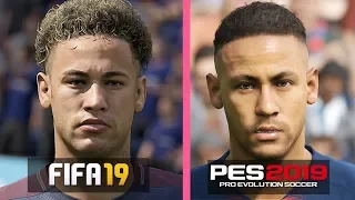 FIFA 19 vs PES 2019 | Paris Saint Germain Players Faces Comparison