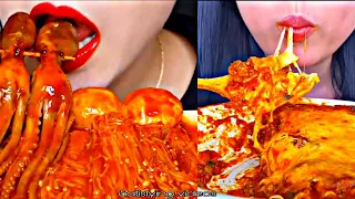 ASMR MUKBANG | Fried chicken,cheese spam,black bean noodles,kimchi Korean food recipe ! eating#asmr