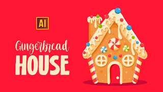 HOW TO DRAW A GINGERBREAD HOUSE IN ADOBE ILLUSTRATOR