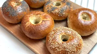 NY Style BAGELS recipe made simple at home | How to make perfect hand shaped bagels