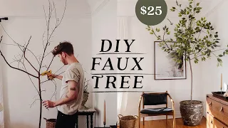 DIYing The REALEST Faux Tree for $25 (9' Tall) 🍃 Affordable + Easy to Recreate!