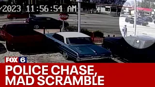 Milwaukee police chase, surveillance shows kids run from stolen Kia | FOX6 News Milwaukee