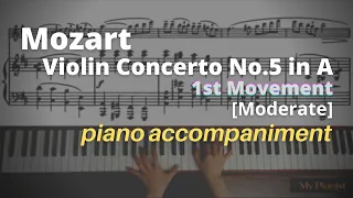 Mozart - Violin Concerto No.5 in A, K.219, 1st Mov: Piano Accompaniment [Moderate]