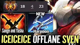 How to play Offlane SVEN by iceiceice Real men 1 Click Delete Enemy with Harpoon + Sange and Yasha