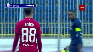 Днепр-1 - Минай - 3:0. Бойко получил первую желтую карточку за фол против соперника