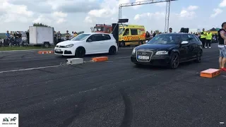 Audi RS3 vs VW Golf R - Drag race 🚦🚗💥💨 1/4 mile drag race
