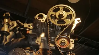 DOHC replacing timing belt, Toyota 4E-FE engine view
