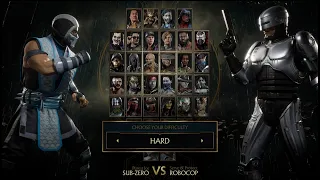 SUB-ZERO VS ROBOCOP || MORTAL KOMBAT 11 || HARD MOD GAMEPLAY