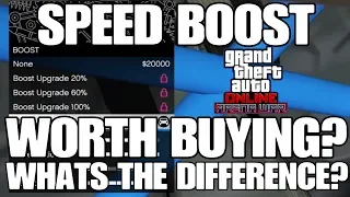 GTA ONLINE - SPEED BOOST (WHATS THE DIFFERENCE? IS IT WORTH BUYING$)