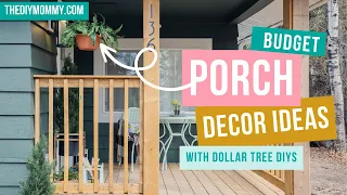 Decorate with Me: Small Front Porch Makeover on a Budget with Dollar Tree DIYs!