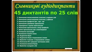 Правопис складних слів. Словниковий диктант № 1 (25 слів).