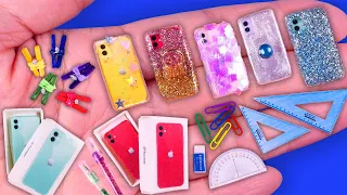 15 DIY Miniature School Supplies Ideas, Iphone11 and Iphone case Hacks and Crafts~~