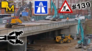 BRIDGE DEMOLITION ACROSS INTERSTATE WITH EXCAVATORS VOLVO EC380E KOBELCO SK350 DREAM MACHINES