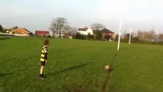 8 year old Kane trying a Johnathan Thurston