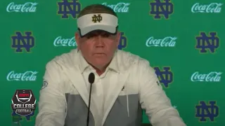 Brian Kelly talks Notre Dame’s win vs. Clemson, fans rushing the field | College Football on ESPN