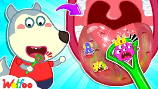 This is The Way Wolfoo Tongue Scraping-Brush Your Teeth|Funny Stories for Kids@wolfoofamilyofficiall