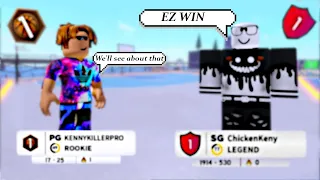 Absolutely destroying trash talking pro's as a noob in Roblox Hoopz