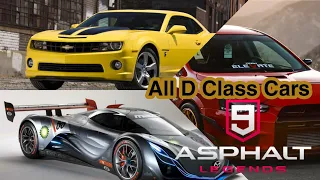 Asphalt 9 Legends - All D class Cars In Real Life