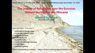 10 November 2021 - Geanina Butiseacă, The impact of Paratethys over late Miocene Eurasian climate