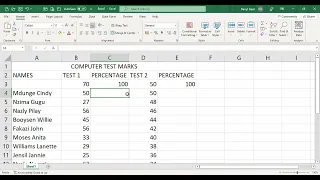 Computer Practice N4 MS Excel Session 1 - 6 Apr 2022