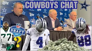 #COWBOYS CHAT ✭ JERRY Talks DRAFT! 🔥 DAK & Other CONTRACTS? Why NO F/As? Rookie OT To REPLACE Tyron?