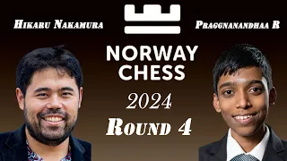 Nakamura  vs Praggnanandhaa - Norway Chess 2024 - Nimzo-Indian Defense