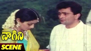 Sridevi & Rishi Kapoor Emotional Scene || Naagini Telugu Movie || Rishi Kapoor, Sri Devi