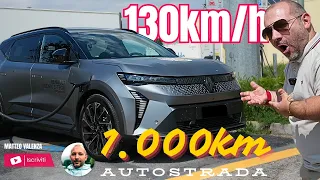 RENAULT SCENIC ELETTRICA 1.000km in AUTOSTRADA a 130, BATTERIA?