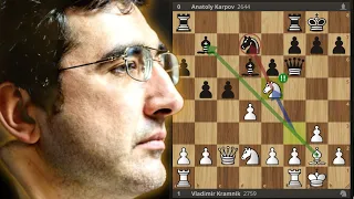 Unbelievable! Karpov destroyed in 17 Moves!? - Kramnik vs Karpov -Open Catalan, Classical Line (Be7)