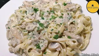 Chicken Fettuccine Alfredo Pasta | Cream Cheese Alfredo | #spicegame