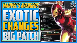 Marvel's Avengers AMAZING EXOTIC GEAR CHANGES - Massive Patch - Big News - Patch v1.3.0 Details