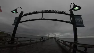 [4K] White Rock Pier Walk On a rainy day
