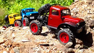 RC TOPiA - 3 Trail Trucks on Patrol - FMS FCX24 DOUG POWER WAGONS 1:24 2-Spd Portals | RC ADVENTURES