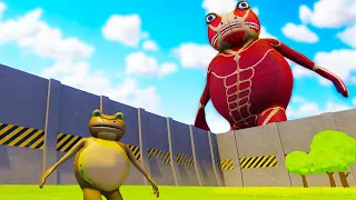 We Climbed the Massive Wall and Found the Colossal Titan in Amazing Frog Multiplayer!