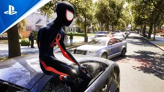 Spider-Man 2 - Across The Spider-Verse Suit FREE-ROAM Gameplay in Queens (PS5)